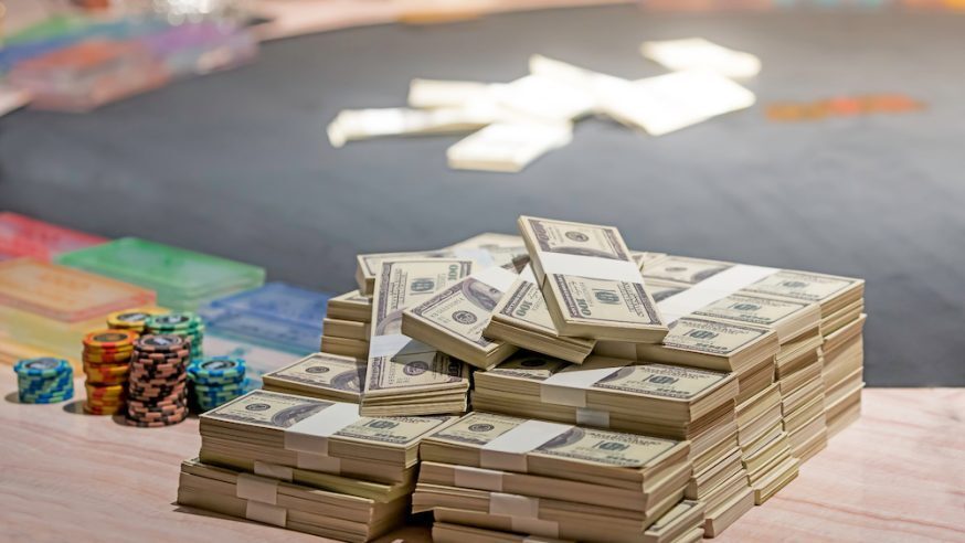 chash money on a table Stock Photo