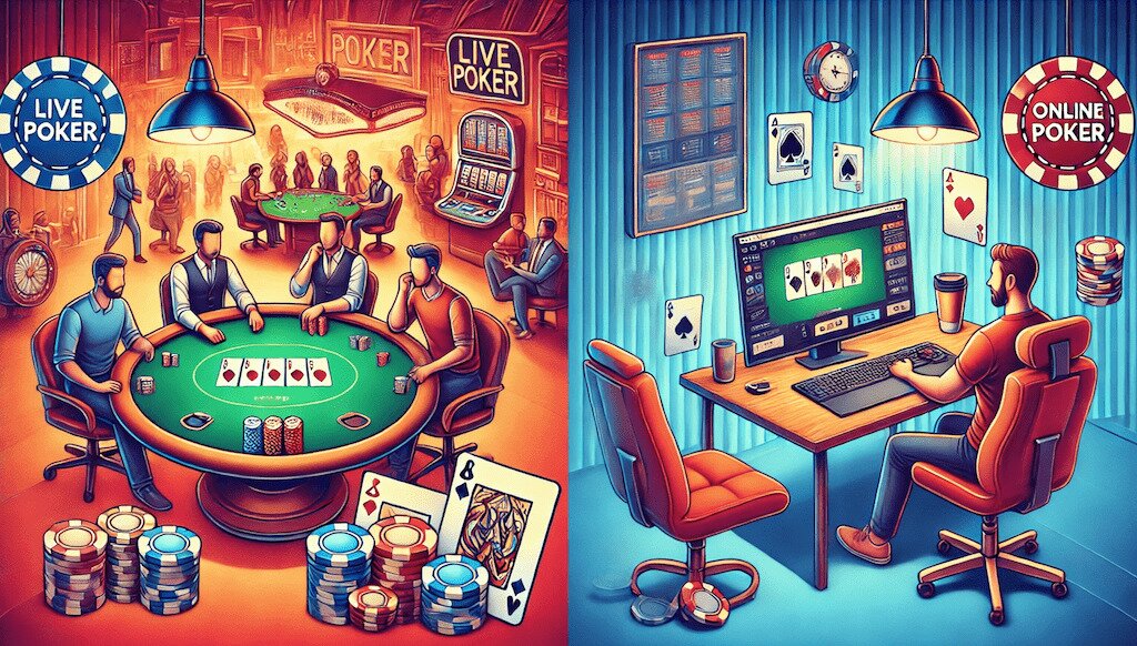 live vs online poker